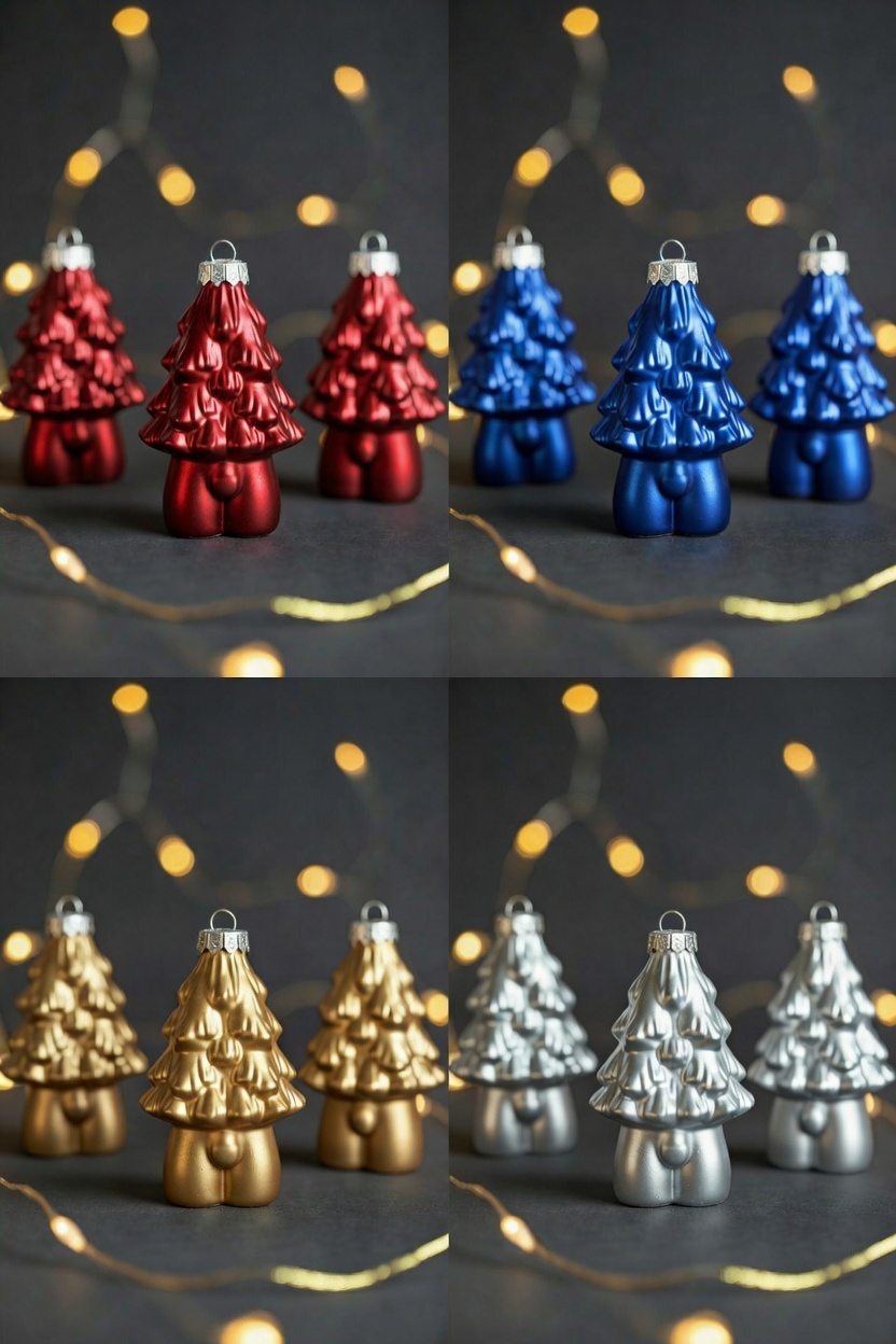 DM Triangle Ornament Set — Available in Red, Blue, Gold, Silver